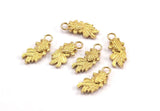 Brass Goldfish Charm, Raw Brass Gold Fish Pendants, Jewelry Supplies, Findings (16x7mm) N0412
