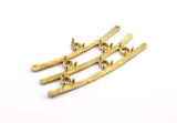 Brass  Pendant - Raw Brass  Pendant Setting for 5 to 6mm  Cabochon (65x27mm) N0244