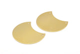 Brass Horn Finding, Raw Brass Horn Necklace Findings with 2 Holes (44x30x0.80) N0511