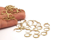 Brass Earring Clasp, 50 Raw Brass Leverback Earring Clasps (12x14mm) (bs1100)--  A0897