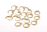 Brass Earring Clasp, 50 Raw Brass Leverback Earring Clasps (12x14mm) (bs1100)--  A0897