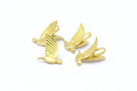 Tiny Bird Charm, Raw Brass Bird Necklace Pendants (13x10mm) N0429