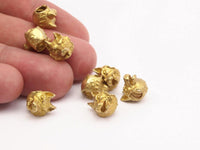 Brass Wolf Beads, Raw Brass Wolf Bracelet Parts (11x10mm) N0377