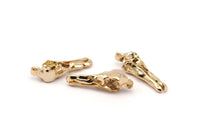 Bird Skull Pendant, 1 Gold Plated Brass Bird Skull Necklace Pendant With 1 Loop (30x10x8mm) N0483