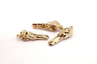 Bird Skull Pendant, 1 Gold Plated Brass Bird Skull Necklace Pendant With 1 Loop (30x10x8mm) N0483