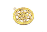 Brass Textured Pendant - 2 Raw Brass Textured Pendants (34mm) N0264