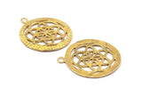 Brass Textured Pendant - 2 Raw Brass Textured Pendants (34mm) N0264