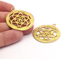 Brass Textured Pendant - 2 Raw Brass Textured Pendants (34mm) N0264