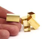 Brass Tube Beads,12 Huge Raw Brass Square Tubes  (10x20mm) Bs 1508