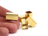 Brass Tube Beads,12 Huge Raw Brass Square Tubes  (10x20mm) Bs 1508