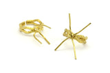 Claw Ring Blank - Raw Brass Claw Ring Settings With 4 Claws For Natural Stones N0134