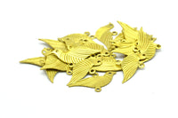 Brass Bird Connector, 25 Raw Brass Bird Connectors With 2 Holes (22x13mm) Brs 1047 A0381