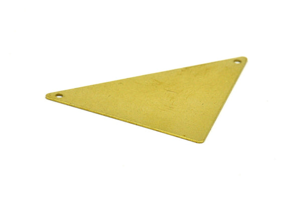 Brass Triangle Pendant, 50 Raw Brass Triangle Pendants With 2 Holes (45x35x35mm) Brs 3092 A0045