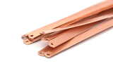 Copper Bracelet Blank, 4 Raw Copper Bracelet Stamping Blanks With 2 Holes (6x145x0.80mm) D0502