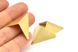 Brass Kite Charms, 6 Raw Brass Geometric Triangle Earring Charms (22mm) U010