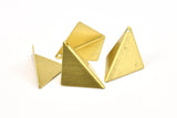 Raw Brass Kites, 6 Raw Brass Geometric Triangle Earring Charms (27mm) U012
