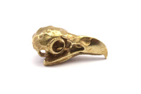 Tiny Bird Skull, Raw Brass Bird Skull Pendants, (24x11.5x9.5mm) N0489