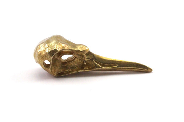 Bird Skull Charm, Raw Brass Bird Skull Necklace Pendants, (32x11x10mm) N0492