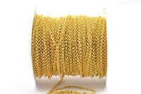 Raw Brass Rolo Chain, Soldered Brass Rolo Belcher Chain (2.5mm) RB 8-18-Y