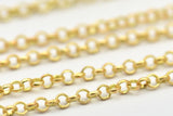Raw Brass Rolo Chain, Soldered Brass Rolo Belcher Chain (2.5mm) RB 8-18-Y