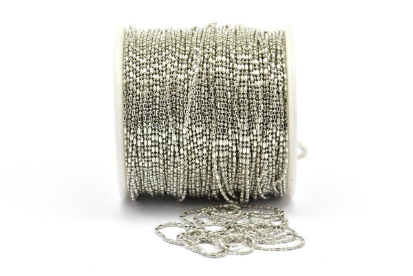 Stick Ball Chain, Silver Tone Sticks and Balls Chain (1.2mm) 3m-5m-10m-20m-50m-90m MB 7-4