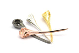 Bird Skull Charm , 925 Silver, Rose Gold Plated, Gold Plated, Black Plated Bird Skull Pendants (52x10mm) N0494