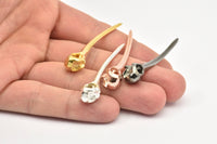 Bird Skull Charm , 925 Silver, Rose Gold Plated, Gold Plated, Black Plated Bird Skull Pendants (52x10mm) N0494