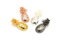 Pineapple Pendant, 925 Silver, Rose Gold Plated, Gold Plated, Black Plated Pineapple Pendant (20x9x4.3mm) N0255