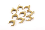 Brass Moon Charm, Raw Brass Textured Horn Charms, Pendant, Jewelry Finding (12x4x4mm) N0306