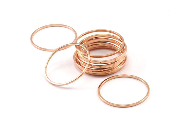 Rose Gold Connector, 12 Rose Gold Plated Brass Circle Connectors, Rings (20mm) Bs-1107 Q0022