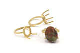 Claw Ring Setting, Raw Brass Ring Settings With 4 Claws, Ring Blanks N0107-18