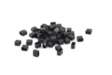 Black Tube Beads, 50 Oxidized Rectangle Brass Tube (4x5x3mm) A0752 S485