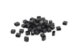 Black Tube Beads, 50 Oxidized Rectangle Brass Tube (4x5x3mm) A0752 S485