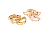 Gold-Rose Gold Half Moon, 10 Tiny Brass Gold-Rose Gold Plated Semi Circle Connectors (8x16x0.8mm) D0008 Q0041