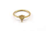 Claw Ring Setting, Raw Brass 5.5mm Ring Settings With 3 Claws, Ring Blanks N0100-17