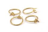 Claw Ring Setting, Raw Brass 5.5mm Ring Settings With 3 Claws, Ring Blanks N0100-17