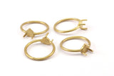 Claw Ring Setting, Raw Brass 5.5mm Ring Settings With 3 Claws, Ring Blanks N0100-17.5
