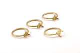 Claw Ring Setting, Raw Brass 5.5mm Ring Settings With 3 Claws, Ring Blanks N0100-17