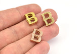 3 Letter Pendants, 3 Brass Letter Alphabets, Rose Gold and Gold Finish Options, Uppercase, Letter Initial Pendant for Personalized Necklaces