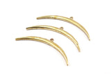 Brass Moon Charm, Raw Brass Textured Wide Crescent Moon Necklace Pendants, Charms (63x4.5x2.8mm)  N0525