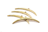 Brass Moon Charm, Raw Brass Textured Wide Crescent Moon Necklace Pendants, Charms (53x4x2.6mm)  N0522