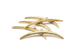 Brass Moon Charm, Raw Brass Textured Wide Crescent Moon Necklace Pendants, Charms (53x4x2.6mm)  N0522