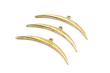 Brass Moon Charm, Raw Brass Textured Wide Crescent Moon Necklace Pendants, Charms (53x4x2.6mm)  N0522