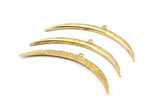 Brass Moon Charm, Raw Brass Textured Wide Crescent Moon Necklace Pendants, Charms (69x5x2.6mm)  N0524