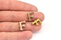 3 Letter Pendants, 3 Brass Letter Alphabets, Rose Gold and Gold Finish Options, Uppercase, Letter Initial Pendant for Personalized Necklaces
