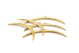 Brass Moon Charm, Raw Brass Textured Wide Crescent Moon Necklace Pendants, Charms (69x5x2.6mm)  N0524