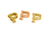 3 Letter Pendants, 3 Brass Letter Alphabets, Rose Gold and Gold Finish Options, Uppercase, Letter Initial Pendant for Personalized Necklaces