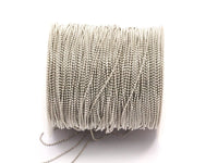Silver Faceted Chain, 30 Meters - 99 Feet (1mm) Silver Tone Brass Faceted Ball Chain - W69  ( Z030 )