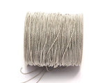 Silver Faceted Chain, 30 Meters - 99 Feet (1mm) Silver Tone Brass Faceted Ball Chain - W69  ( Z030 )