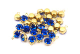 Safir Yapay Elmas Takılar, SS24 (5 mm) Y361 Y159 için Ham Pirinç Ayarlı 12 Safir Yapay Elmas Takı